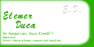 elemer duca business card